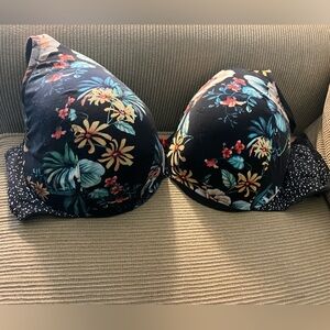 Cacique bra - black floral - full coverage - 40G